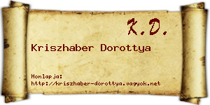Kriszhaber Dorottya névjegykártya